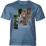 The Mountain Erwachsenen T-Shirt "Protect Leopard Split Portrait Blue"
