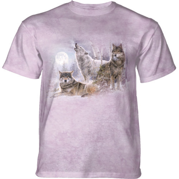 The Mountain Kinder T-Shirt "Winter Moonrise Wolves"