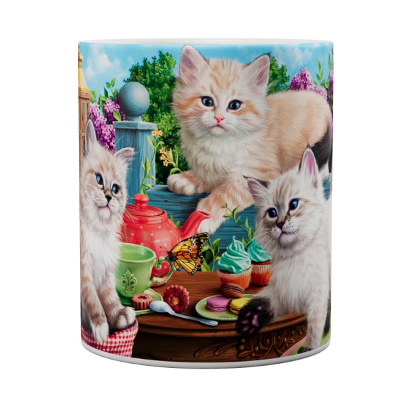 Kaffeetasse, Mug, Kaffebecher "Kitten Tea Party"