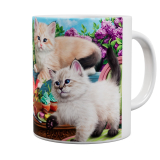 Kaffeetasse, Mug, Kaffebecher "Kitten Tea Party"