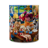 Kaffeetasse, Mug, Kaffebecher "Kittens In The Kitchen"