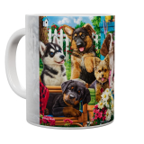 Kaffeetasse, Mug, Kaffebecher "Funny Puppies"