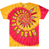 Mustard & Ketchup Spiral Food Tie Dye T-shirt