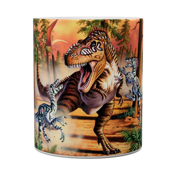 Kaffeetasse, Mug, Kaffebecher "Dino Battle"