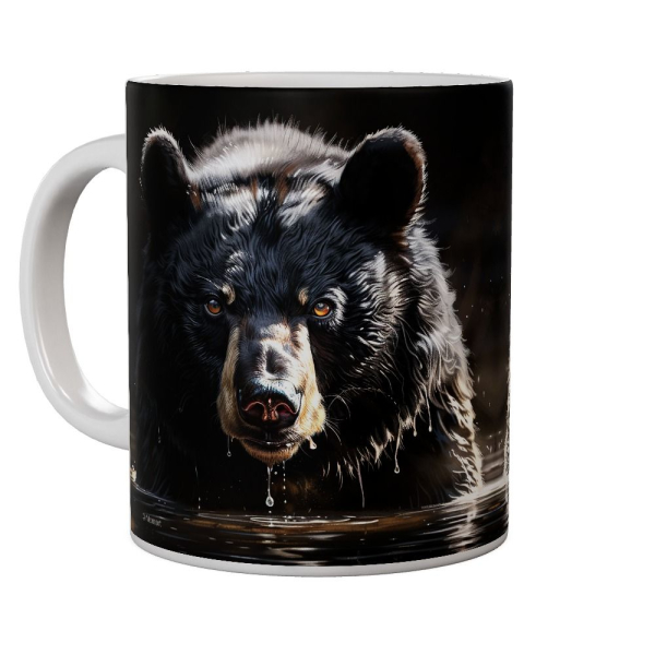 Kaffeetasse, Mug, Kaffebecher "Black Bear In Water"