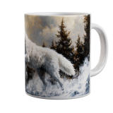 Kaffeetasse, Mug, Kaffebecher "Running Snow Wolf"