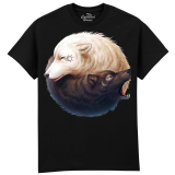 The Coloured House Erwachsenen T-Shirt "Yin And Yang Wolves"