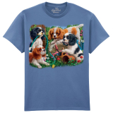 The Coloured House Erwachsenen T-Shirt "Puppies In The Garden"
