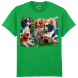 The Coloured House Erwachsenen T-Shirt "Puppies In The Garden"