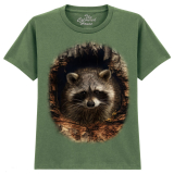 The Coloured House Kinder T-Shirt "Through The Woodland Window - Racoon"
