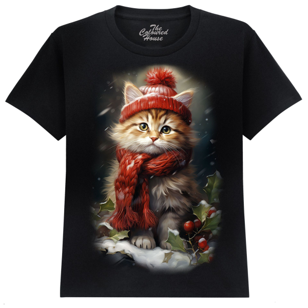 The Coloured House Kinder T-Shirt "Red Cat In The Snow"