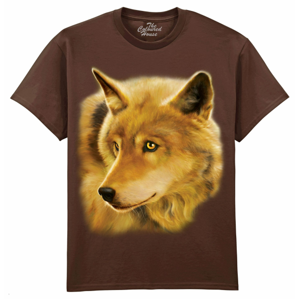 The Coloured House Erwachsenen T-Shirt "Wolf Golden Sun"