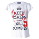 Darkside Keep Calm Kill Zombies Womens T Shirt L