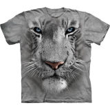  T-Shirt White Tiger Face XL