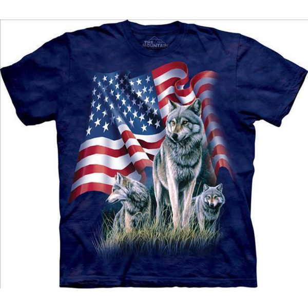 The Mountain Erwachsenen T-Shirt "Wolf flag"