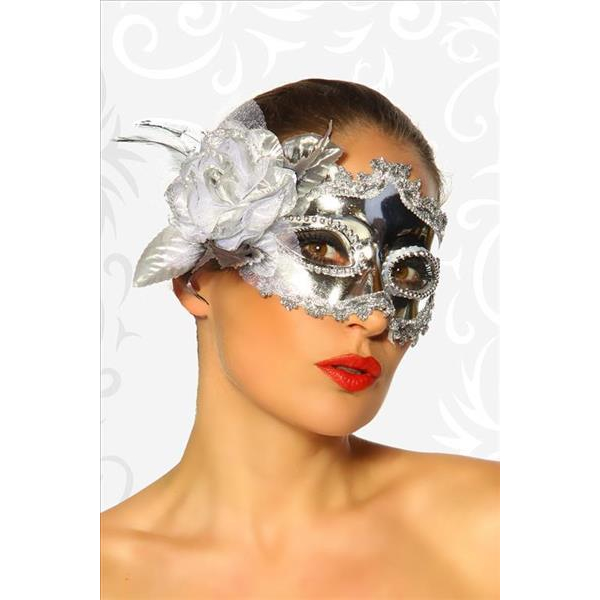 Wünderschöne Maske Modell Venezia silber 
