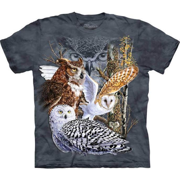 The Mountain Erwachsenen T-Shirt "Find 11 Owls"