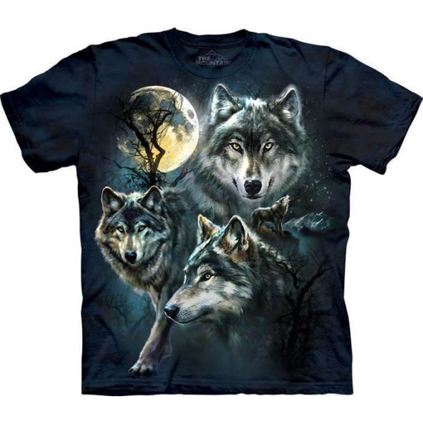 The Mountain Erwachsenen T-Shirt "Moon Wolves Collage"