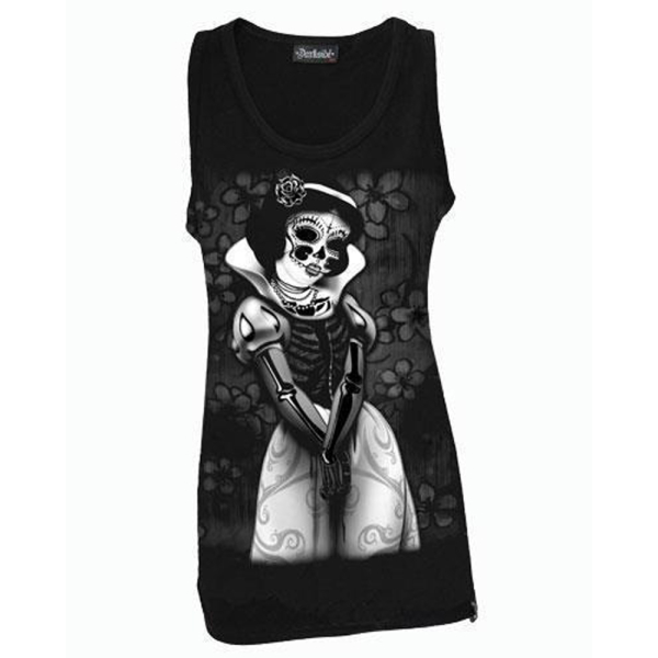 Darkside Träger Shirt Snow White Skeleton