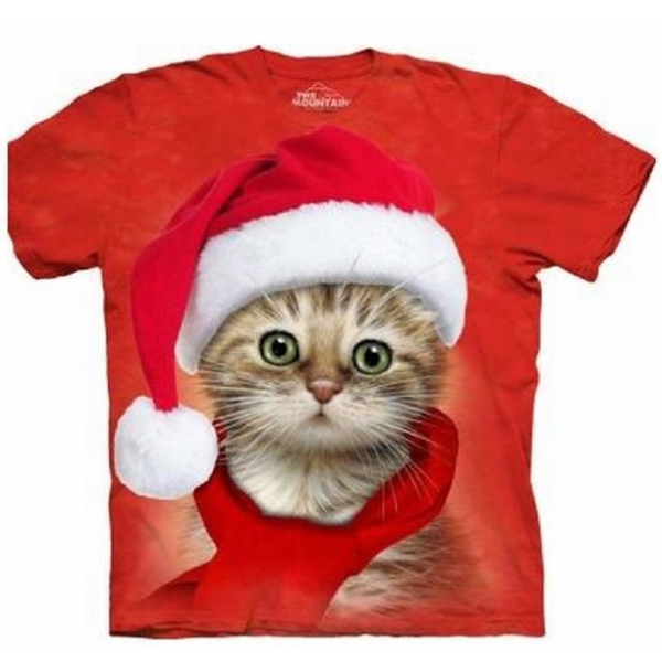 The Mountain Kinder T-Shirt " Santa Cat Red" M - 128/134