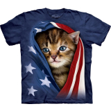  T-Shirt Patriotic Kitten