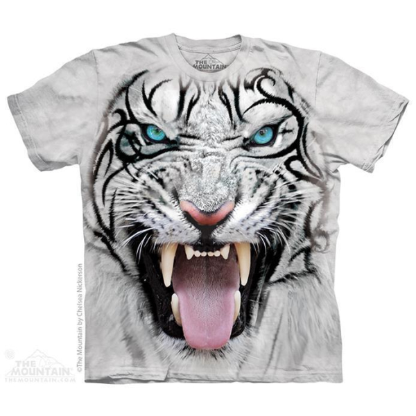 The Mountain Erwachsenen T-Shirt "Big Face Tribal White Tiger" 5XL