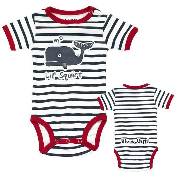 LazyOne Babystrampler Lil` Squirt Whale Child - 6 Months