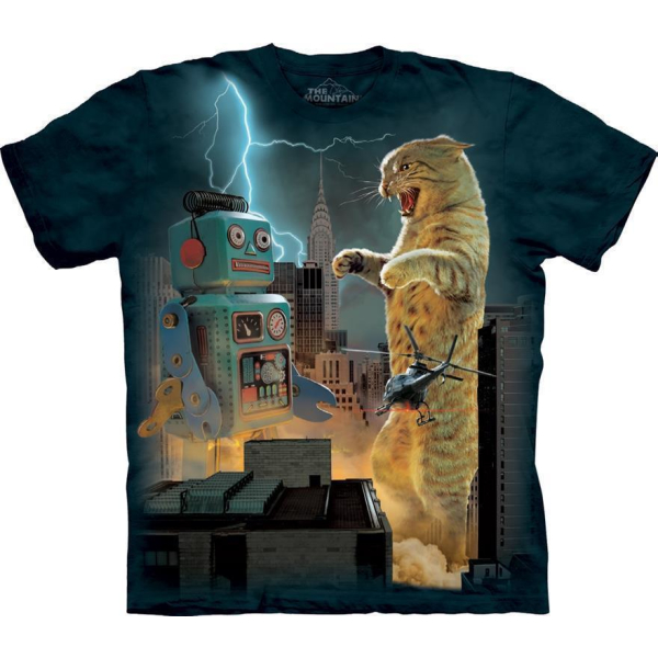 The Mountain Erwachsenen T-Shirt "Catzilla vs Robot" L