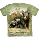  Kinder T-Shirt Black Bear Family