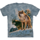 The Mountain Erwachsenen T-Shirt "Wolf Couple Sunset"