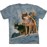  T-Shirt Wolf Couple Sunset L