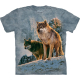 The Mountain Erwachsenen T-Shirt "Wolf Couple Sunset" 2XL