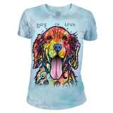 The Mountain Damen T-Shirt Tri-Blend "Dog Is Love"