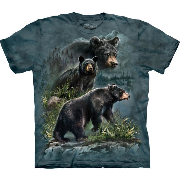 The Mountain Erwachsenen T-Shirt "Three Black Bears"