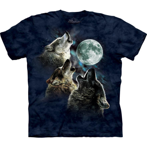 The Mountain Erwachsenen T-Shirt "Three Wolf Moon in Blue"