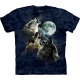 The Mountain Erwachsenen T-Shirt "Three Wolf Moon in Blue" S
