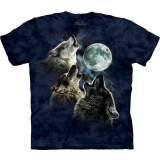  T-Shirt Three Wolf Moon in Blue XL