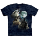 The Mountain Erwachsenen T-Shirt "Three Wolf Moon in Blue" XL